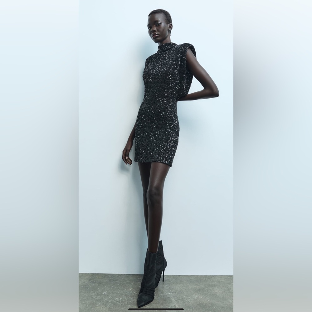 Zara Black Sequin Dress